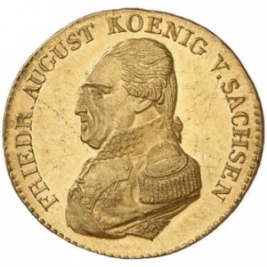 Аверс монеты Королевство Саксония, 1 дукат, 1823