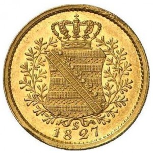 Реверс монеты Королевство Саксония, 1 дукат, 1827-1828