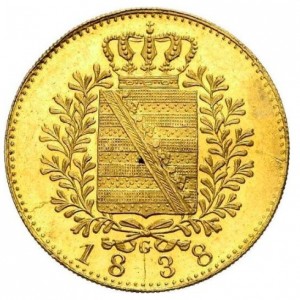 Реверс монеты Королевство Саксония, 1 дукат, 1836-1838