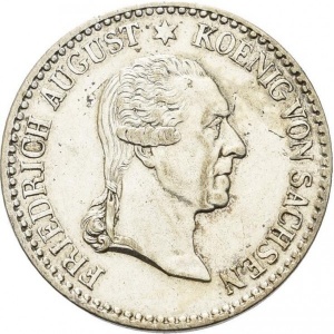 Аверс монеты Королевство Саксония, ⅙ талера, 1827, Смерть Короля Фридриха Августа I