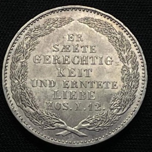 Реверс монеты Королевство Саксония, ⅓ талера, 1854, Смерть Короля Фридриха Августа II