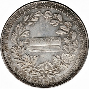 Реверс монеты Королевство Саксония, 1 талер, 1831, Новая конституция