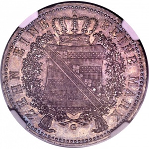 Реверс монеты Королевство Саксония, 1 талер, 1836, Смерть Короля Антона