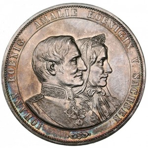 Аверс монеты Королевство Саксония, 2 союзных талера, 1872, Годовщина Золотой свадьбы