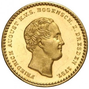 Аверс монеты Королевство Саксония, 1 дукат, 1847, Дрезденский стрелковый фестиваль по стрельбе из лука