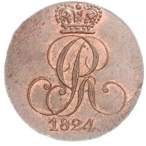 Аверс монеты Королевство Ганновер, 1 пфенниг, 1821-1830