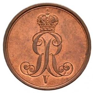 Аверс монеты Королевство Ганновер, 1 пфенниг, 1853-1856