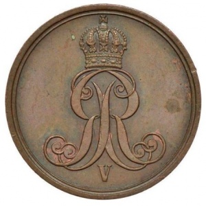 Аверс монеты Королевство Ганновер, 1 пфенниг, 1858-1864