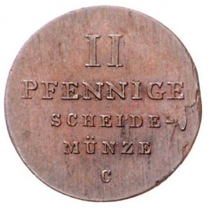 Реверс монеты Королевство Ганновер, 2 пфеннига, 1831-1834