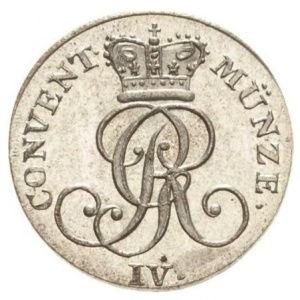 Аверс монеты Королевство Ганновер, 4 пфеннига, 1822-1830