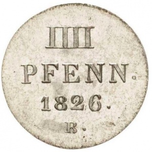 Реверс монеты Королевство Ганновер, 4 пфеннига, 1822-1830