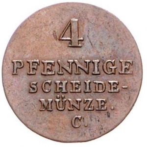Реверс монеты Королевство Ганновер, 4 пфеннига, 1831