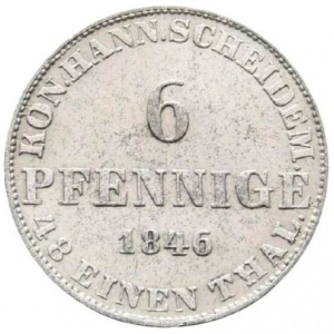Реверс монеты Королевство Ганновер, 6 пфеннигов, 1846-1851