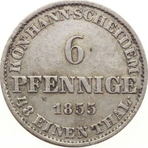 Реверс монеты Королевство Ганновер, 6 пфеннигов, 1852-1855
