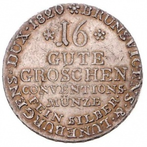Реверс монеты Королевство Ганновер, 16 грошей, 1820