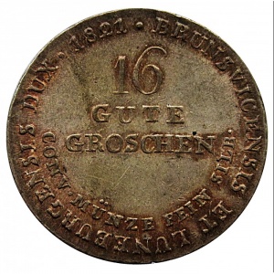 Реверс монеты Королевство Ганновер, 16 грошей, 1821