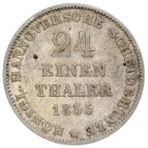Реверс монеты Королевство Ганновер, 1/24 талера, 1854-1856