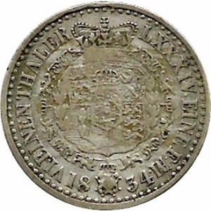 Реверс монеты Королевство Ганновер, ⅙ талера, 1834