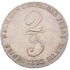 Реверс монеты Королевство Ганновер, ⅔ талера, 1832-1833