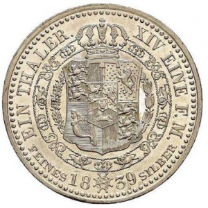 Реверс монеты Королевство Ганновер, 1 талер, 1838-1840