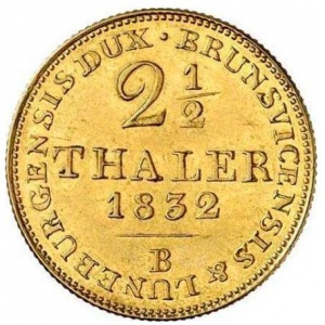 Реверс монеты Королевство Ганновер, 2½ талера, 1832-1835