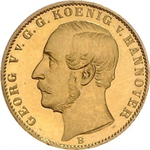 Аверс монеты Королевство Ганновер, ½ кроны, 1857-1866