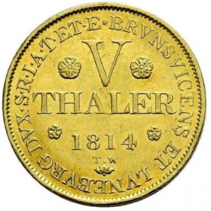 Реверс монеты Королевство Ганновер, 5 талеров, 1813-1815