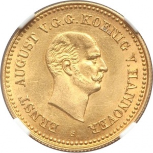 Аверс монеты Королевство Ганновер, 5 талеров, 1839