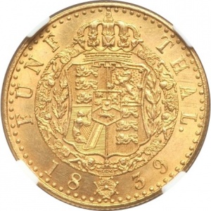 Реверс монеты Королевство Ганновер, 5 талеров, 1839