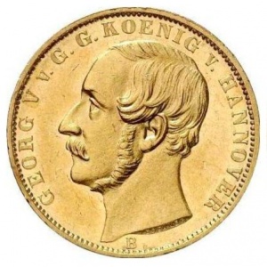 Аверс монеты Королевство Ганновер, 1 крона, 1857-1866