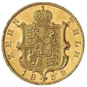 Реверс монеты Королевство Ганновер, 10 талеров, 1853-1856