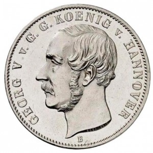 Аверс монеты Королевство Ганновер, 1 талер, 1853, Визит короля на монетный двор Ганновера