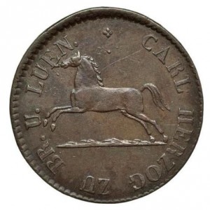 Аверс монеты Герцогство Брауншвейг, 1 пфенниг, 1823-1830