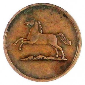 Аверс монеты Герцогство Брауншвейг, 1 пфенниг, 1854-1856