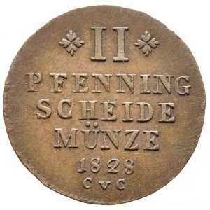 Реверс монеты Герцогство Брауншвейг, 2 пфеннига, 1824-1830