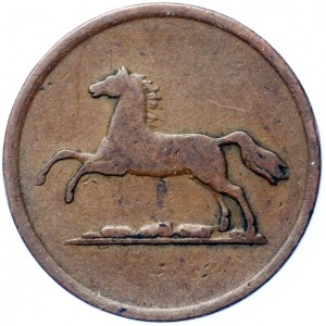 Аверс монеты Герцогство Брауншвейг, 2 пфеннига, 1851-1856