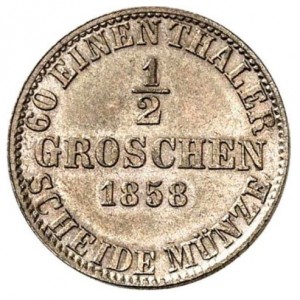 Реверс монеты Герцогство Брауншвейг, ½ гроша, 1858-1860