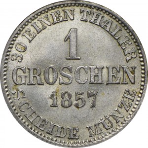 Реверс монеты Герцогство Брауншвейг, 1 грош, 1857-1860