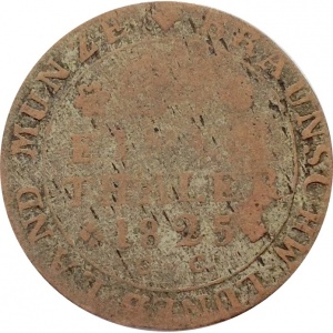 Реверс монеты Герцогство Брауншвейг, 1/24 талера, 1825