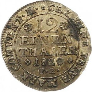 Реверс монеты Герцогство Брауншвейг, ¹⁄₁₂ талера, 1820