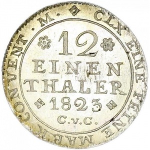 Реверс монеты Герцогство Брауншвейг, ¹⁄₁₂ талера, 1823-1826
