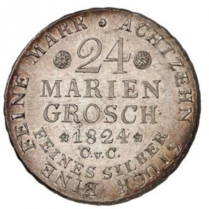 Реверс монеты Герцогство Брауншвейг, 24 мариенгроша, 1823-1829