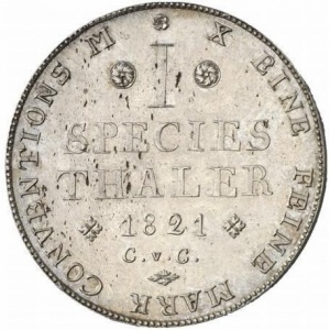 Реверс монеты Герцогство Брауншвейг, 1 талер, 1821