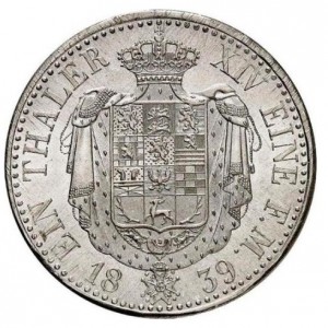 Реверс монеты Герцогство Брауншвейг, 1 талер, 1839-1850