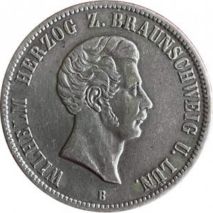 Аверс монеты Герцогство Брауншвейг, 1 талер, 1853-1855