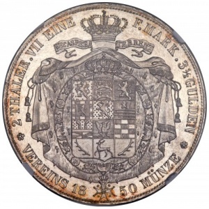 Реверс монеты Герцогство Брауншвейг, 2 талера, 1850-1855