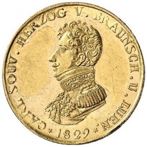 Аверс монеты Герцогство Брауншвейг, 2½ талера, 1829