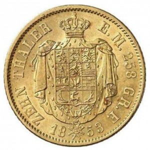 Реверс монеты Герцогство Брауншвейг, 10 талеров, 1853-1857