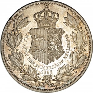 Реверс монеты Герцогство Брауншвейг, 2 талера, 1856, 25 лет правлению