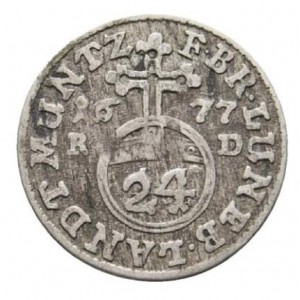 Реверс монеты Герцогство Брауншвейг, 1/24 талера, 1676-1680